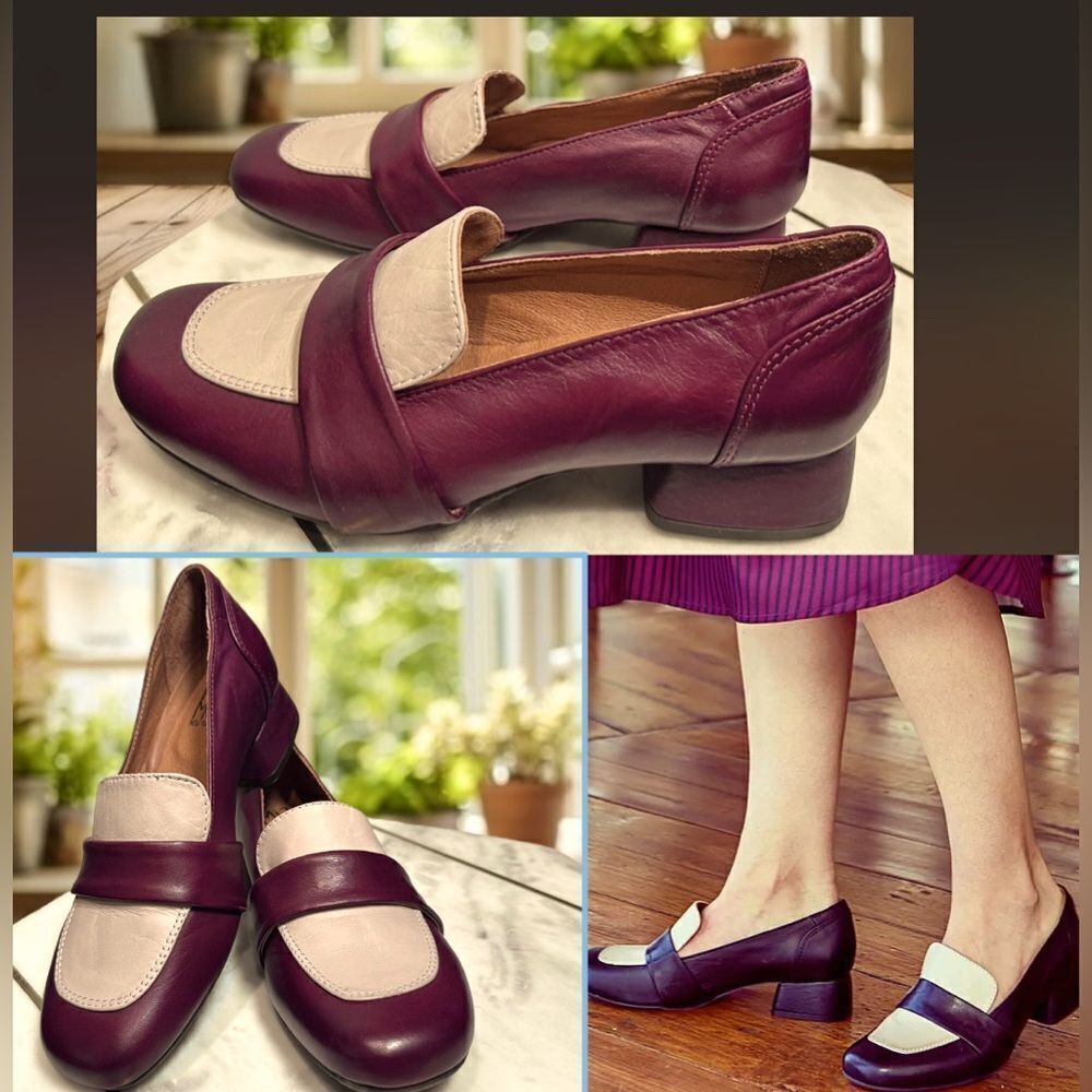 MIZ MOOZ  Bordeaux Leslee Leather Loafers Heel Womens EU 36